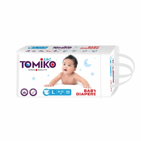 ПОДГУЗНИКИ ДЕТСКИЕ L (9-13 КГ) 56 ШТ. TOMIKO PREMIUM SOFT